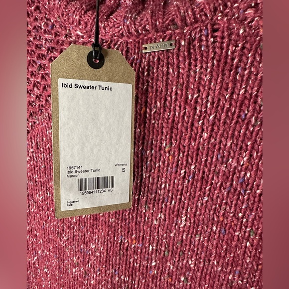 PRANA IBID SWEATER TUNIC MAROON - Picture 5 of 5